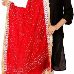 Art Silk Printed Red Women Dupatta-image-57