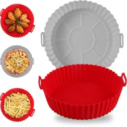 2-Pack Air Fryer Reusable Silicone Pot Airfryer Tray-image-35