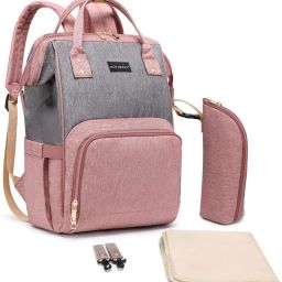 Diaper Bags for Mothers with 1 Bottle Bag + 1 Changing Mat + 1 Set of Stroller Hooks Backpack Diaper Bag(With 6 months warranty)-58