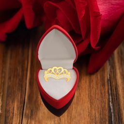 Heart Alphabet 'K' Valentine Ring Promise Propose Engagement Wedding Anniversary Brass, Stainless Steel, Copper, Alloy Cubic Zirconia Gold Plated Ring-image-50