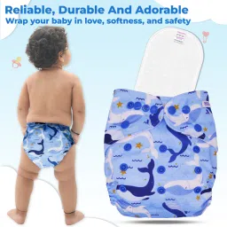 bembika A Plus Printed Cloth Diaper With 3-Layer Micro Fiber inserts for Baby - L image 5
