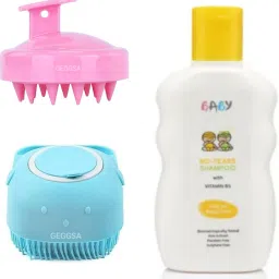 Soft Silicone Scalp Head Massager and Bath Brush with Baby Shampoo-16