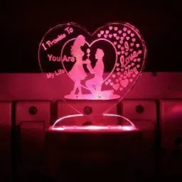 3D Illusion LED Light Night Lights for 7 Colors Led Changing Lighting Bedroom Decoration Decorative Lighting Gifts for Boys Girls Kids Baby Friends LOVE PRAPOSAL COUPLE AND YOU ARE MY LIFE WITH I LOVE YOU Night Lamp ( 5 cm, Multicolor ) Night Lamp (10 cm, Multicolor) Night Lamp-picture-15