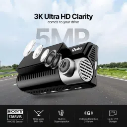 qubo Smart Dashcam Pro 3K|5 MP UHD|Sony Starvis Sensor|3.2 LCD|Ultra-wide FOV|GPS Log In-car Camera System image 2