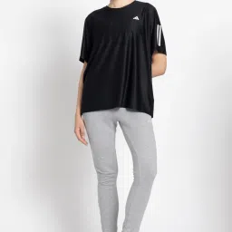 Women Printed Crew Neck Polyester Black T-Shirt-image-30