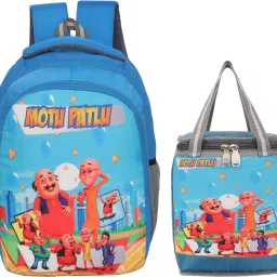 Combo pack of 2 MotuPatlu School bag 1+ Lunchbag 1 Nursery kidsbag 1st to 5thstd Waterproof School Bag-image-47