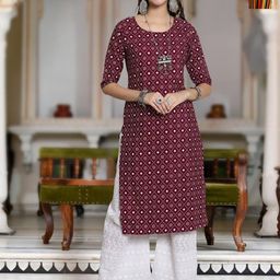 moda rapido Pack of 2 Women Printed Crepe A-line Kurta-picture-31