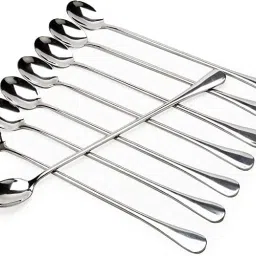 8 Long Handle Spoons, Food Grade Stainless Steel -Milkshake, Stainless Steel Ice Tea Spoon, Ice-cream Spoon, Measuring Spoon Set-image-95