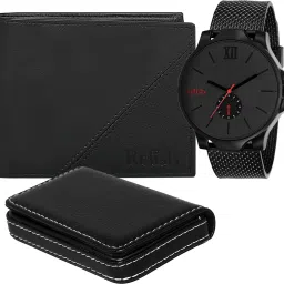 Men Gift Combo Black Watch, Cardholder, Wallet | Gift Pack for Every Occasions. Paper Gift Box-23