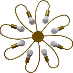 AREEZO HANGING LIGHT 8 LIGHT JHUMAR FLOWER DESIGN GOLD COLOR BULBNOT (PACK OF 1) Chandelier Ceiling Lamp-image-48