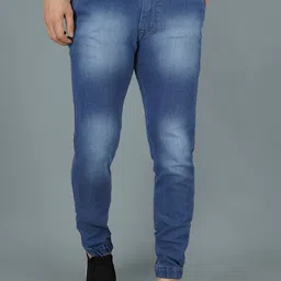 nivasu Men Jogger Fit Mid Rise Light Blue Jeans-picture-2