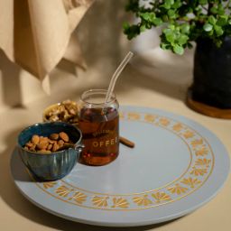 bambaise Grey Premium MDF Lazy Susan Platter with Mandala Art-picture-44