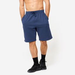 Men's Fleece Fitness Shorts with Pockets 500 - Navy Blue-image-2