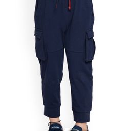 SPUNKIES Boys Navy Blue Solid Organic Cotton Joggers-54