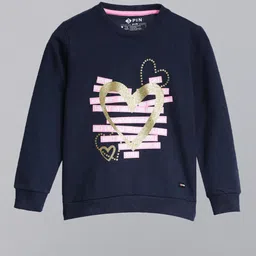 3PIN Girls Navy Blue Printed Sweatshirt-image-73
