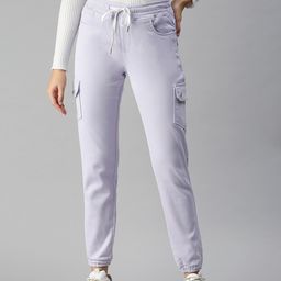 SHOWOFF Women Lavender Jogger High-Rise Cuffed Hem Stretchable Jogger Jeans-image-75