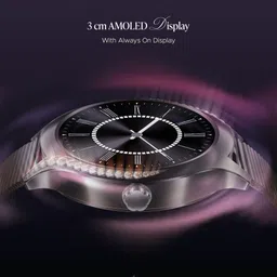 boAt Enigma Gem Smartwatch with Bluetooth Calling (30.2mm AMOLED Display, IP67 Water Resistant, Metallic Silver Strap) image 3