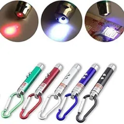 Flysmart Light, LED Flashlight Torch Laser Pointer (Pack of 3 ) with 3 Button Size Cell image 3