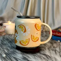Giftii Yellow & White Printed Ceramic Glossy Mugs 250 ML-16