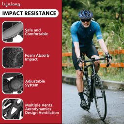 lifelong LLFAH05 Adjustable Mountain Bike Cycle Helmet with Padding & Detachable Visor Cycling Helmet image 2