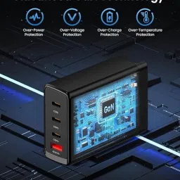 Verilux 100W GAN Charger 4 in 1 Type C and USB A Fast Charging Adapter for Laptop Tablet USB Adapter-image-4