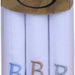 Johnnie Boy handkerchief set for men cotton hanky for men embroidery with initials "B" ["White"] Handkerchief-image-25