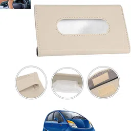msnp Universal Leatherite Rectangle Beige Tissue Box For Car/office/Home-190 Vehicle Tissue Dispenser-picture-48