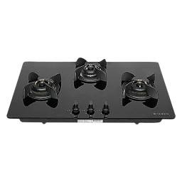 Faber Ultima Plus HT783 CRS BR CI AI Toughened Glass Top 3 Burner Automatic Hob (Cast Iron Pan Support, Black)-picture-1