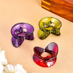 Silvermerc Designs Women Multicoloured Set of 3 Claw Clip-1