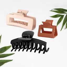 Krelin Women Set Of 3 Anti-Rust Durable Plastic Claw Clips-76