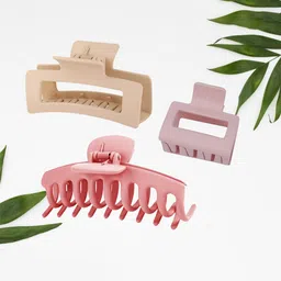 FIMBUL Women Set Of 3 Plastic Claw Clips-31