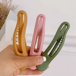 FIMBUL Women Pink & Green Set of 6 Claw Clip-8