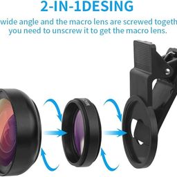 REDWIND Pro Lens Kit for iPhone & Android Camera, 0.45X Super Wide Angle Lens 12.5X Macro Lens, Clip-On 2in1 Professional Telephoto Instagram Reels Lens for iPhone, iPad & Android Smartphone, Tablets image 4
