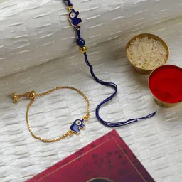 Jazz and Sizzle Kids Set Of 2 Evil Eye & Beaded Thread Rakhis-58
