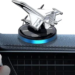 Solar Rotating Car Essential Oil Diffuser, Car Dashboard Decorations Fighter Jet Solar Car Fragrance Air Purifier-3