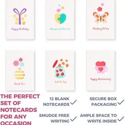 doodle Set of 12 Laser Cut Notecard contains 6 unique cards with two copies of each Greeting Card image 2