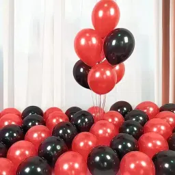 Solid Hd/Metalic 50 Balloons Red And Black For Kids/Adult/Party/Birthday Decorations Balloon-image-82