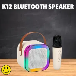 FAVSTORE K12 (PORTABLE BLUETOOTH DESKTOP SPEAKER)With Karaoke Mic RGB Light, HD SoundT408 10 W Bluetooth Laptop/Desktop Speaker-image-87
