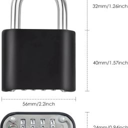 serplex 4 Digit Combination Padlock Locker Lock Rugged Steel Shackle for Door Shed Fence Combination Lock image 2