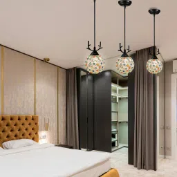 cruv Frosted Glass with Deer Shape Horns Chandelier(Jumar) Hanging Ceiling Light Ceiling Lamp image 4