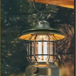 Garden Camping LED Camping Light Green Metal, Plastic Hanging Lantern-image-44