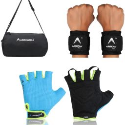 GYM GLOVES WITH WRIST SUPPORT AND GYM BAG FOR MEN AND WOMEN GYM COMBO KIT Fitness Accessory Kit Kit-image-39
