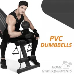 aman fit Best Quality PVC Set 5KGS X 2 PCS, 1 Pair Dumbbells, Hex Dumbbells, Fixed Weight Dumbbell image 4