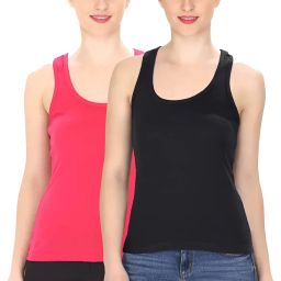 Women Pink, Black Tank Top/Vest-image-94