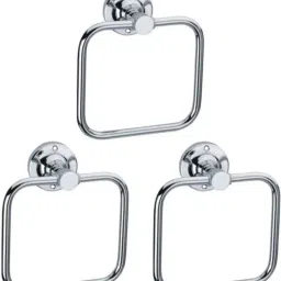 square Stainless Steel Towel Ring for Bathroom/Wash Basin/Napkin-Towel Hanger SILVER Towel Holder-image-37