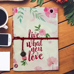 jhingalala Handmade Diary Notebook with Live What You love Printed on front Cover A5 Diary Unruled 160 Pages image 5