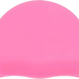 Silicone Plain Swim Cap, Pink - 1 Size Swimming Cap-image-43
