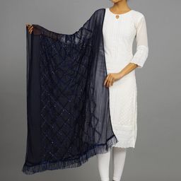 HANDICRAFT PALACE Embroidered Chiffon Dupatta-10