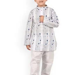 BAESD Boys Striped Printed Regular Pure Cotton Kurta With Pyjamas-17