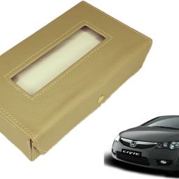 Basic-Beige Tissue Box Leatherette-290 Vehicle Tissue Dispenser-image-90